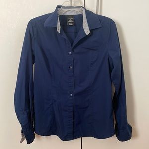 Navy blue button down